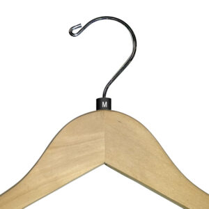 Snap on size markers black with white print for retail clothing hangers