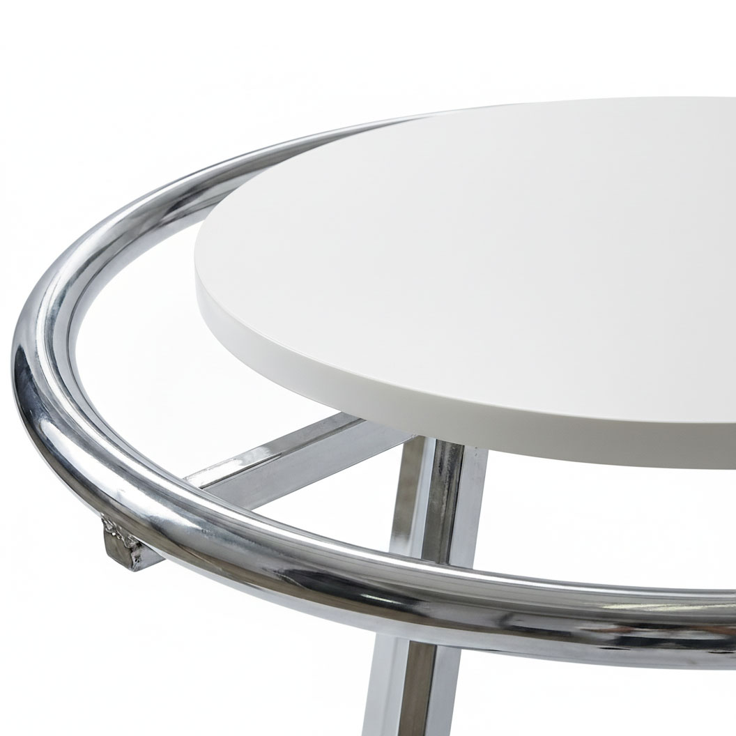 30 inch white round melamine shelf for round garment racks retail display