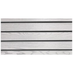 3" O.C. White Wood Grain MDF Slatwall - 18mm