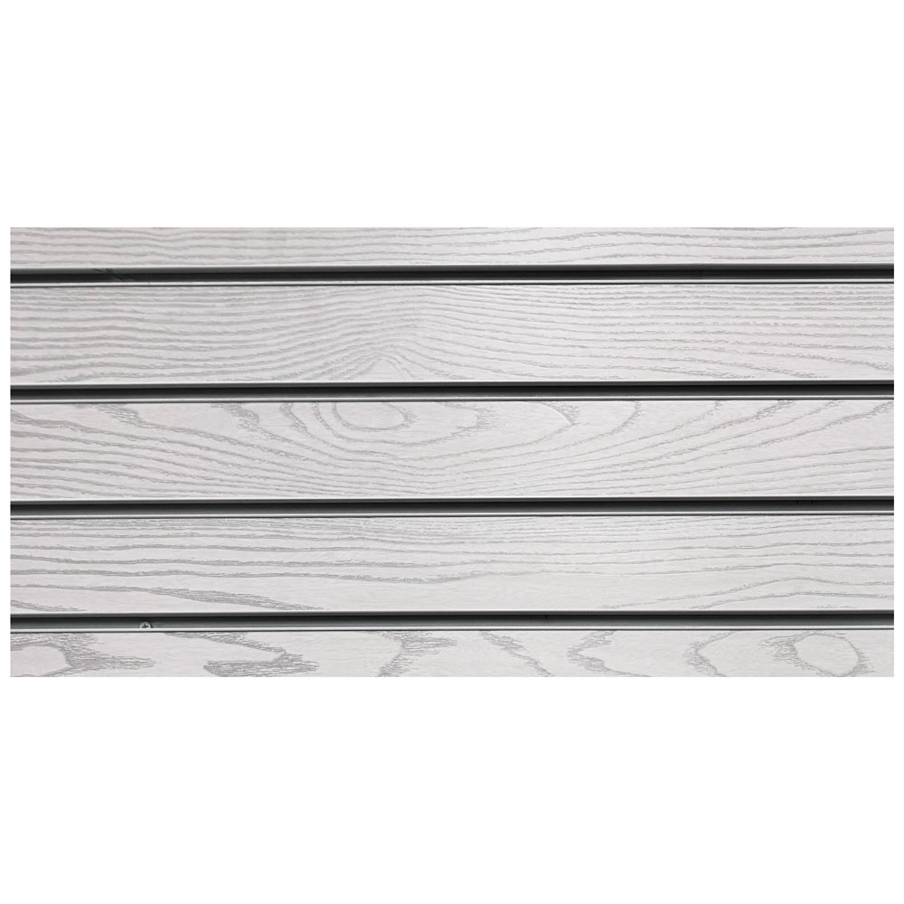 3" O.C. White Wood Grain MDF Slatwall - 18mm
