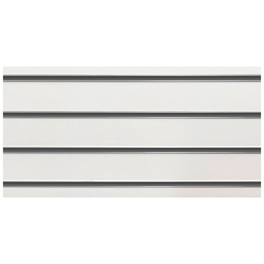 3" O.C. White MDF Slatwall - 18mm Inserts