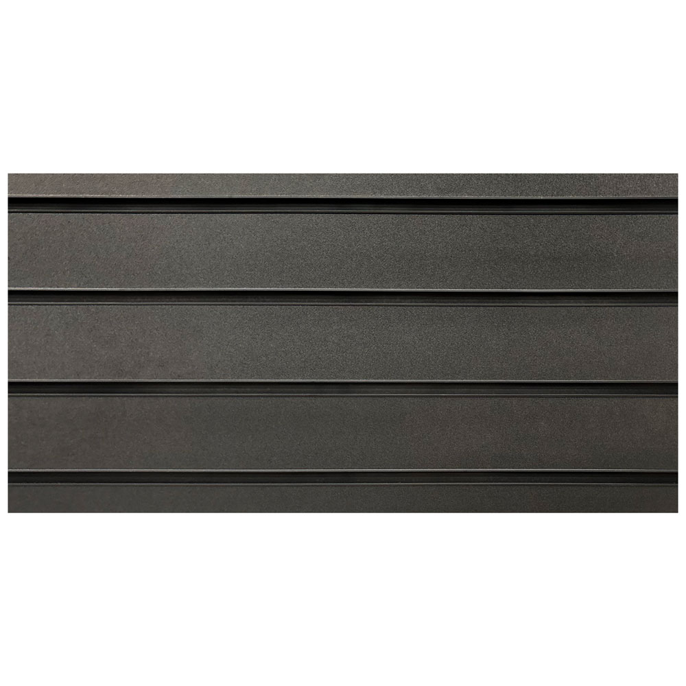Black MDF Slatwall With Black Metal Inserts