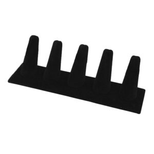 Black velvet 5 ring finger display stand