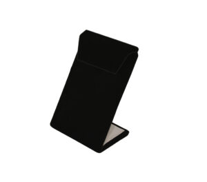 Black velvet compact earring display stand 3.375 inches tall
