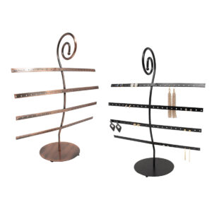 40-Pair Black Metal Earring Display Stand 11"W x 14"H