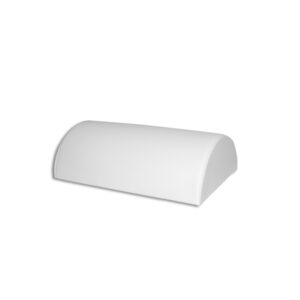 White leatherette dome-shaped jewelry display for rings and pendants countertop