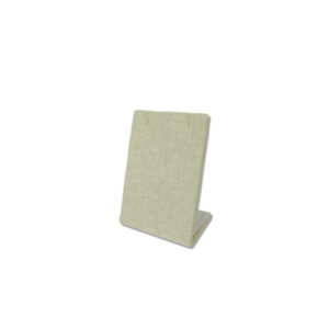 Linen covered earring display stand 2 inch wide 3 inch tall for single pair