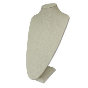 Extra tall linen necklace stand 9.5 inch wide 18 inch tall for opera length necklaces