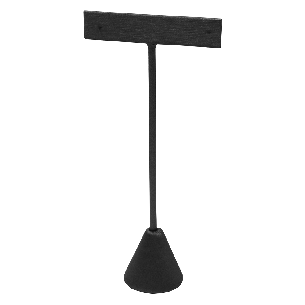 Slate grey leatherette single earring display stand 5.75 inch tall