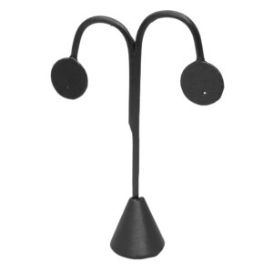 Compact slate grey leatherette earring display stand 5.25 inch tall