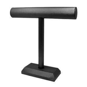 Slate grey leatherette single T-bar display 12 inch wide 12 inch tall for necklaces