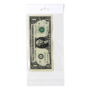 Clear self seal bags stacked showing multiple size options