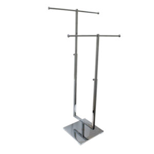 Chrome two tier jewelry display stand for necklaces and bracelets