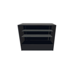 4' All Black Showcase with Black Hardware