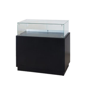 Frameless jewelry case JFC/JC36B 36x20x38 with lock black base and storage shelf