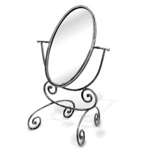 Oval Counter Mirror — aaron contemporary oval counter mirror raw steel