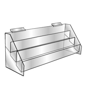 Slatwall Three Tier Bin — acrylic slatwall 3 tier bin display