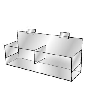 Slatwall Double Acrylic Bin — acrylic slatwall double bin retail display
