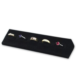 Black velvet 5 ring display lug jewelry holder