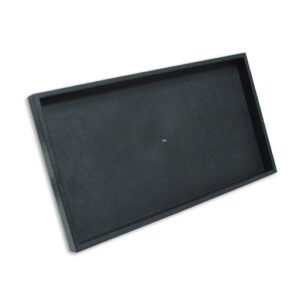Black velvet lined plastic jewelry display tray