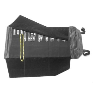 Black velvet economy chain roll necklace storage