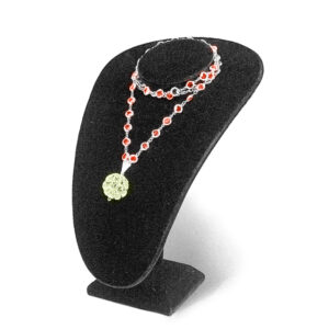 Black velvet stand up jewelry bust display 11 inches tall