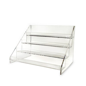 Acrylic Four Tier Display Bin- 4 Sections — acrylic 4 tier display bin countertop