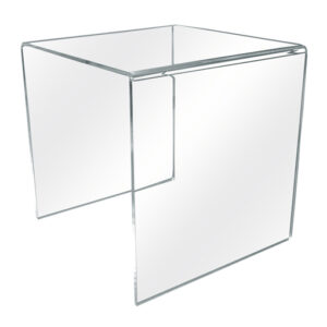 3 sided acrylic riser C38010 detail view of clear construction